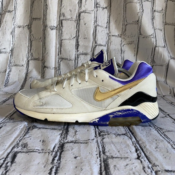 Nike Air Max 180 QS Summit White Metallic Gold Concord Purple 626960-175 US 12